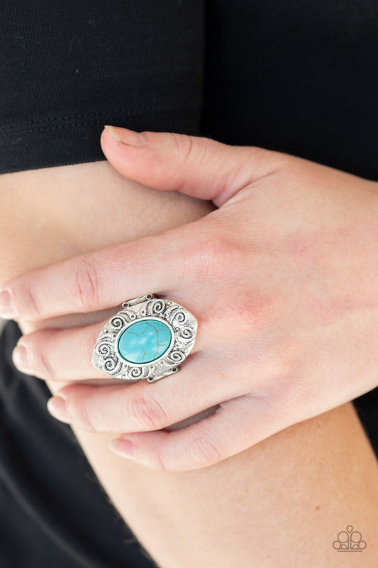 Mega Mother Nature - Blue Paparazzi Ring
