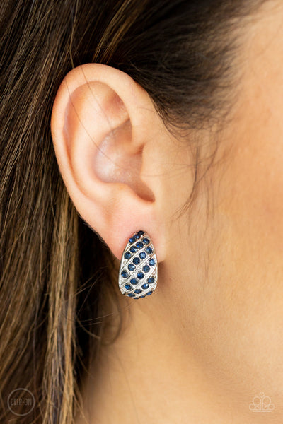 Sparkling Shells - Blue Paparazzi Clip On Earrings