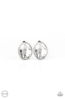 Movie Star Sparkle - White Paparazzi Clip-On Earrings