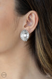 Movie Star Sparkle - White Paparazzi Clip-On Earrings