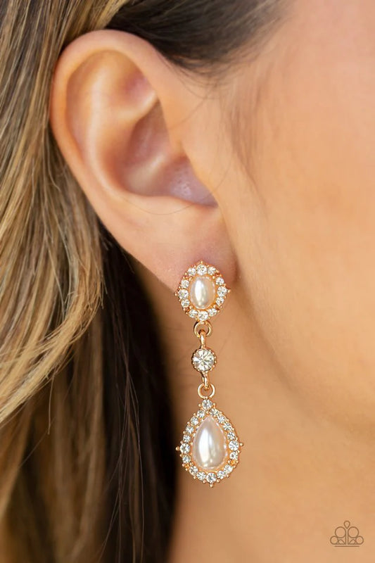 All-GLOWING Gold Paparazzi Earrings
