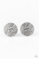 Bright As A Button - Silver Paparazzi Earrings