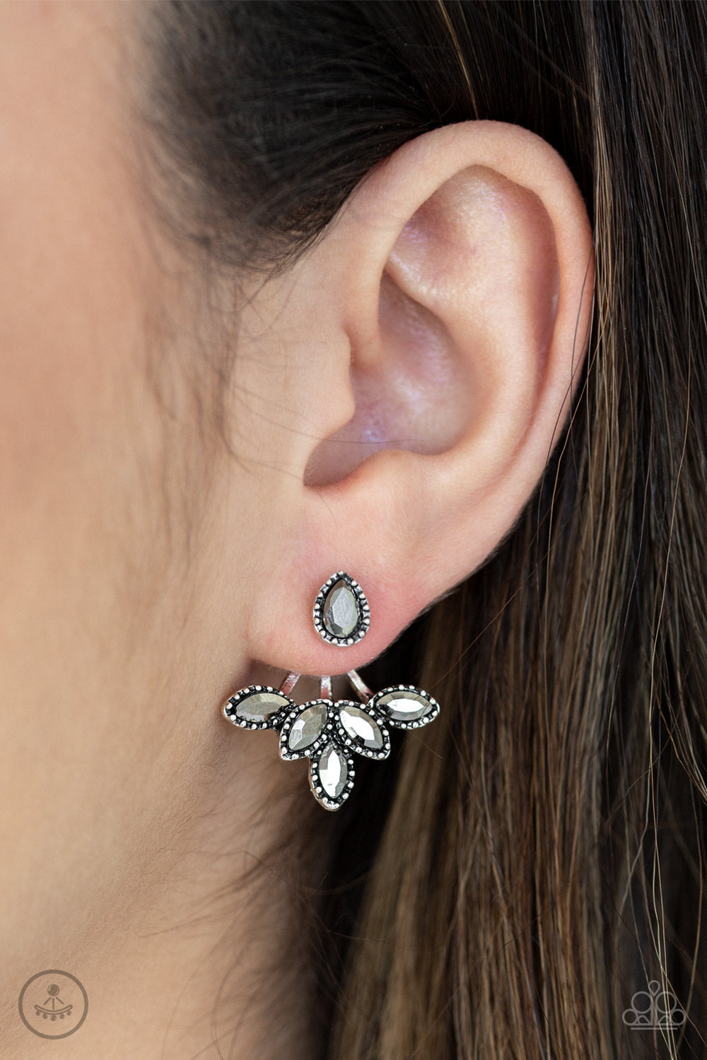A Force To BEAM Reckoned With - Silver Paparazzi Double-Sided Earrings