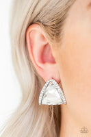 Exalted Elegance - White Paparazzi Earrings