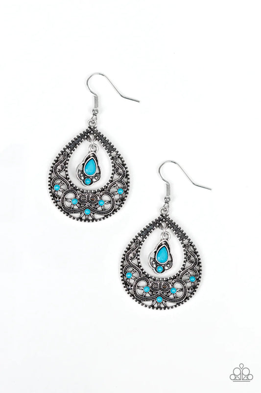 All Girl Glow Blue Paparazzi Earrings