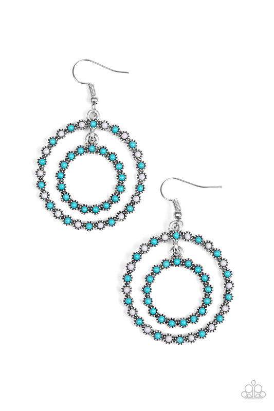 Vibrant Venture - Blue Paparazzi Earrings