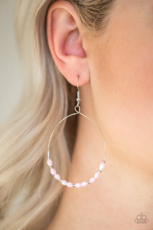 Prize Winning Sparkle - Pink Paparazzi Earrings