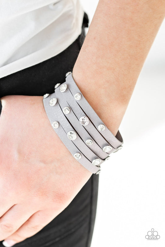 Rhinestone Reputation Silver Paparazzi Urban Bracelet