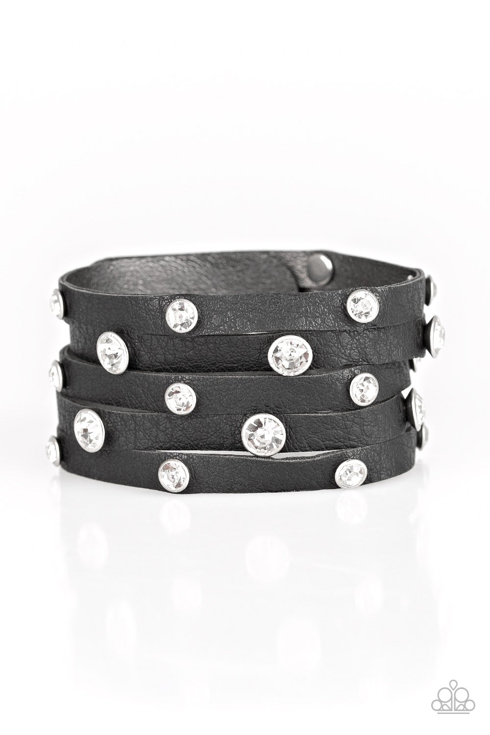 Rhinestone Reputation Black Paparazzi Urban Bracelet