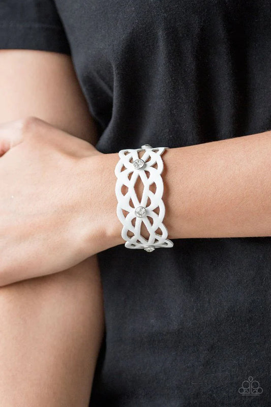 Runaway Radiance White Paparazzi Urban Bracelet