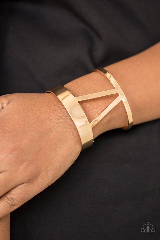 Rural Ruler Gold Paparazzi Cuff Bracelet