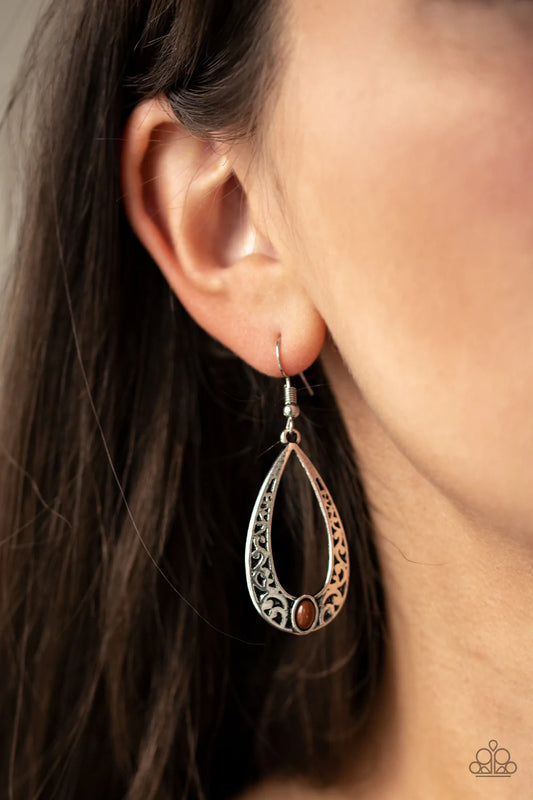 Colorfully Charismatic Brown Paparazzi Earrings