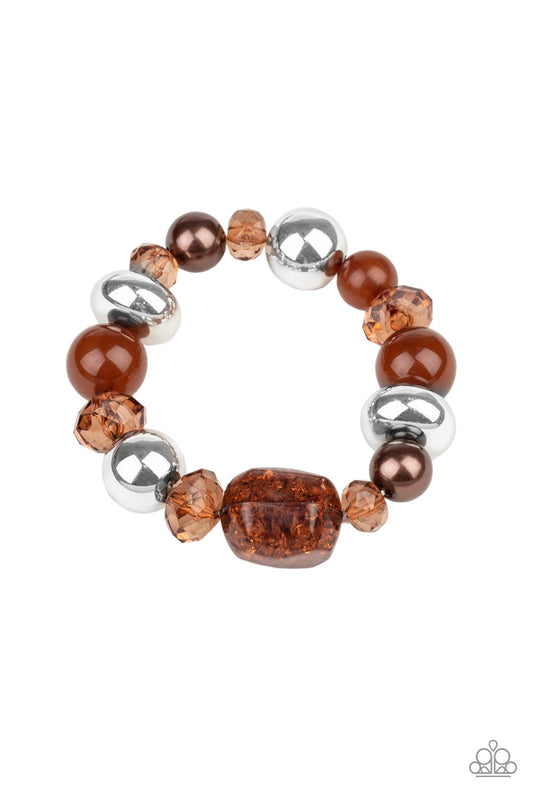 Ice Ice-Breaker - Brown Paparazzi Bracelet