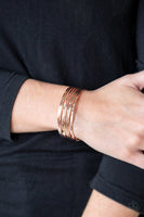 Timelessly Textured - Rose Gold Paparazzi Cuff Bracelet