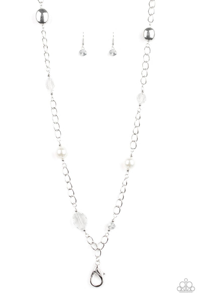 Only For Special Occasions - White Paparazzi Lanyard Necklace