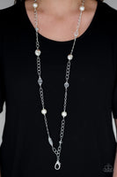 Only For Special Occasions - White Paparazzi Lanyard Necklace