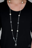 Only For Special Occasions - White Paparazzi Lanyard Necklace