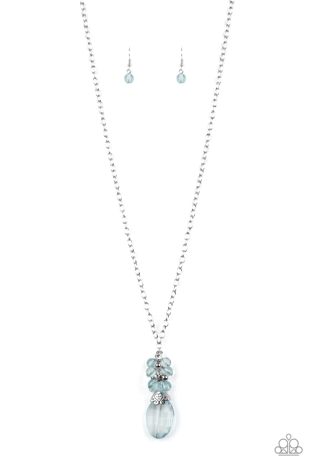 Crystal Cascade - Blue Paparazzi Necklace