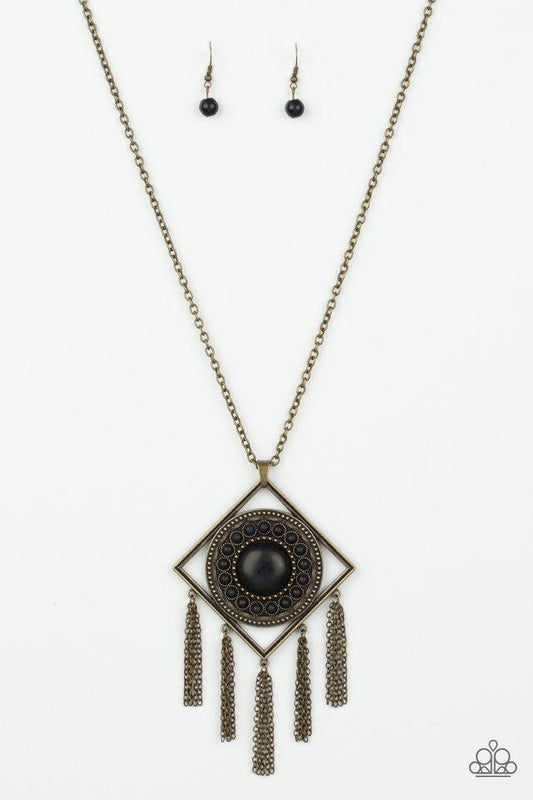 Sandstone Solstice Brass Paparazzi Necklace