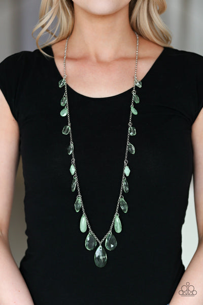GLOW And Steady Wins The Race - Green Paparazzi Necklace
