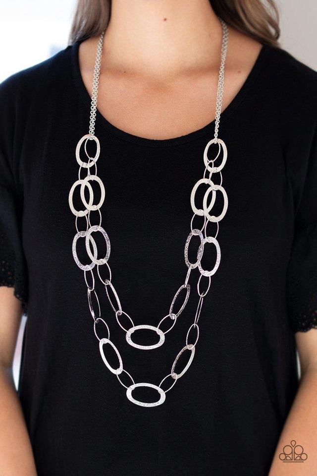Glimmer Goals Silver Paparazzi Necklace
