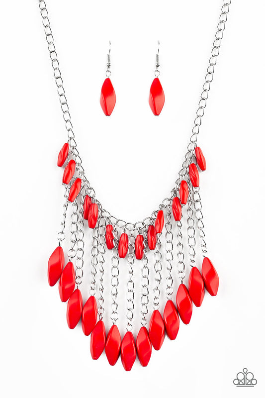 Venturous Vibes - Red Paparazzi Necklace