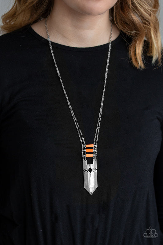 Triassic Era - Orange Paparazzi Necklace