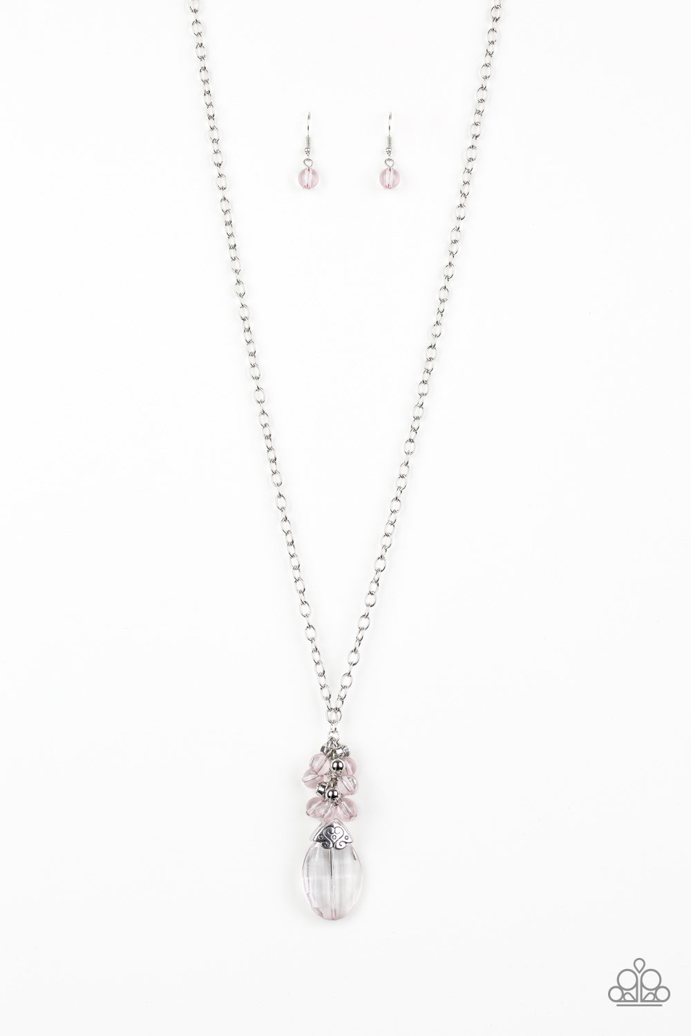 Crystal Cascade - Pink Paparazzi Necklace