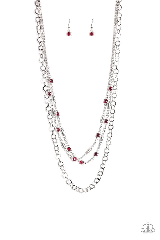 Metro Mixer Red Paparazzi Necklace