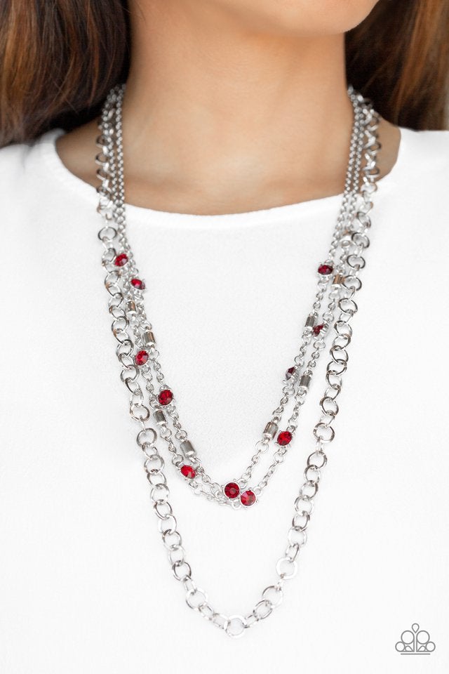 Metro Mixer Red Paparazzi Necklace