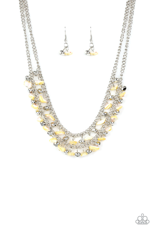 Pebble Pioneer - Yellow Paparazzi Necklace