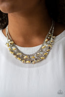 Pebble Pioneer - Yellow Paparazzi Necklace