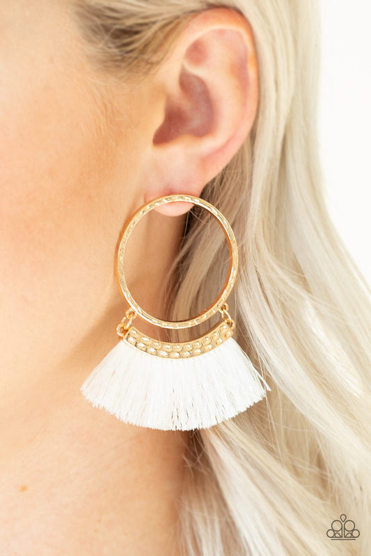 This is Sparta! Gold Paparazzi Earrings