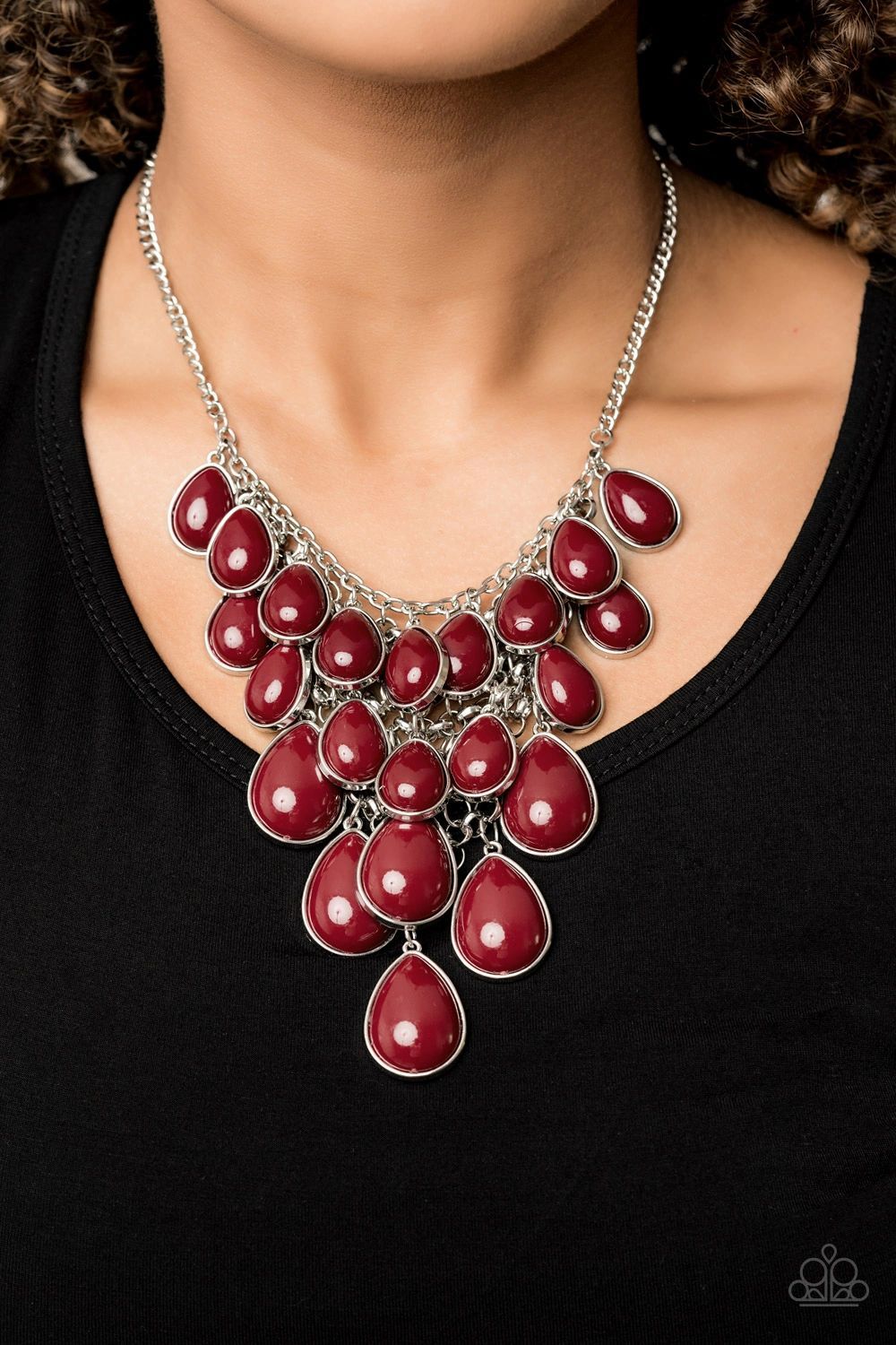 Shop til you TEARDROP Red Paparazzi Necklace