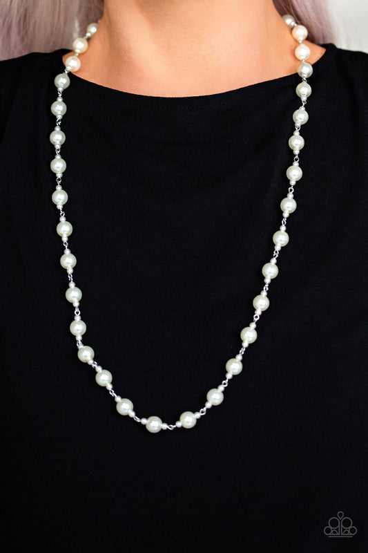 Behind The Scenes - White Paparazzi Necklace