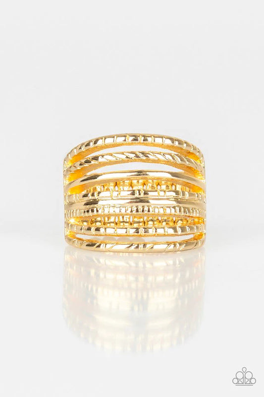 Basic Maverick Gold Paparazzi Ring