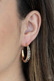 Welcome To Glam Town - Gold Paparazzi Earrings