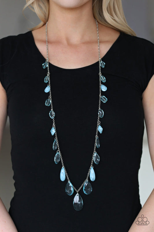 Glow And Steady Wins The Race Blue Paparazzi Necklace