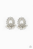 Castle Cameo - White Paparazzi Earrings