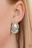 Castle Cameo - White Paparazzi Earrings