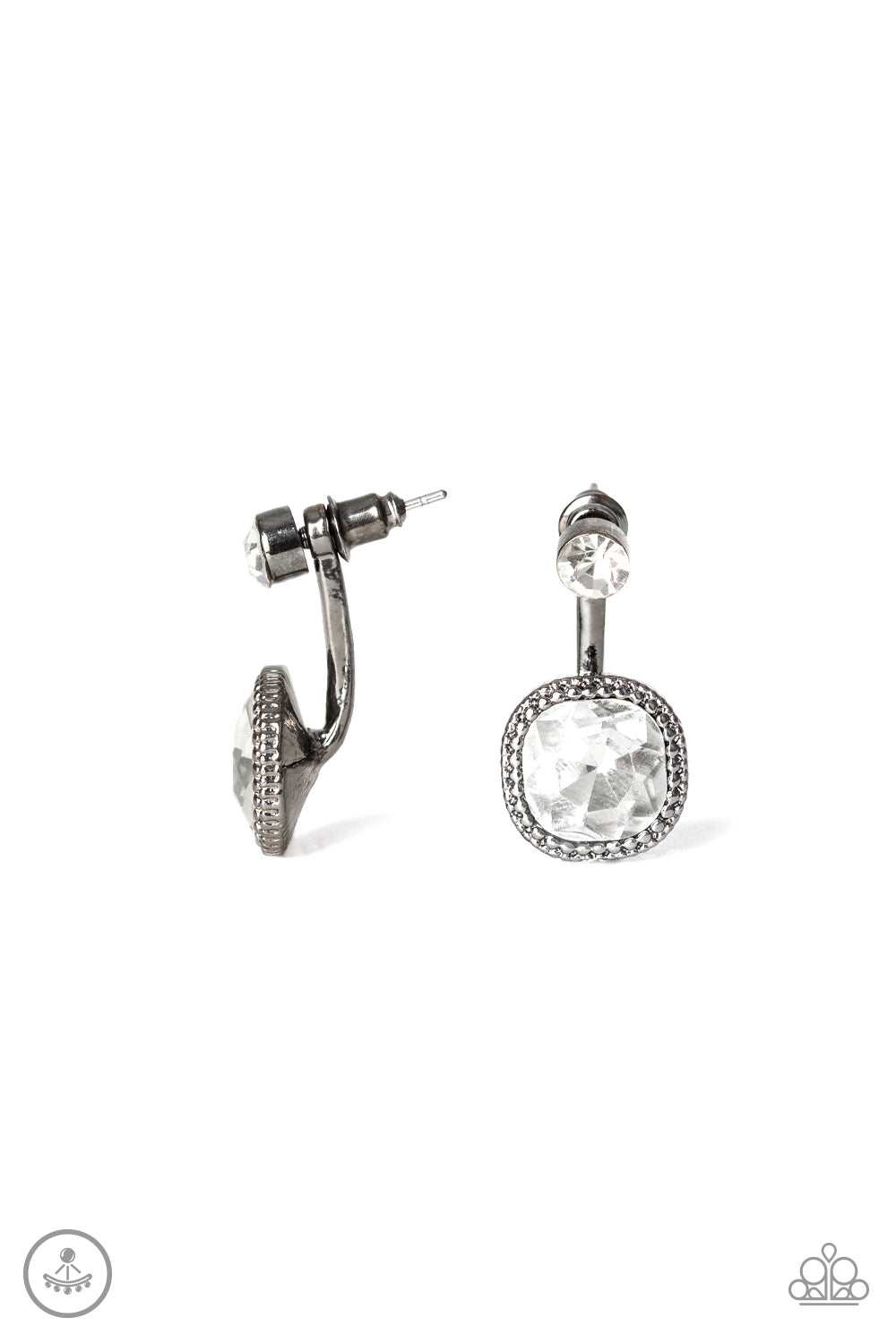 Celebrity Cache - Black Paparazzi Double-Sided Earrings