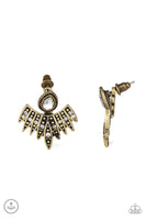 Wing Fling - Brass double sided earrings