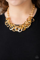 Ringing In The Bling -Gold Paparazzi Necklace