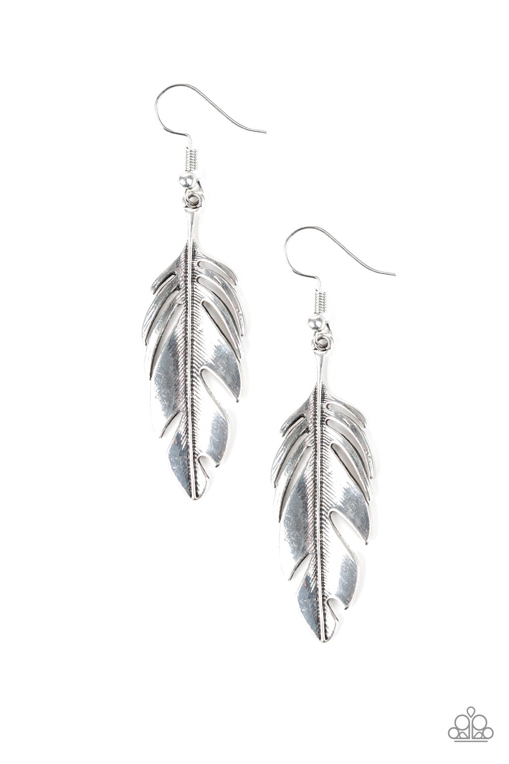 Lookin' Fly Silver Paparazzi Earrings