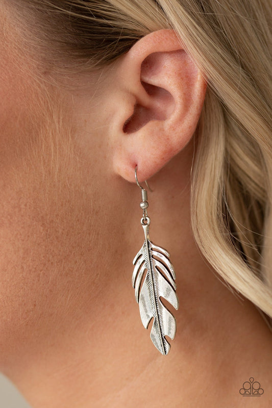 Lookin' Fly Silver Paparazzi Earrings