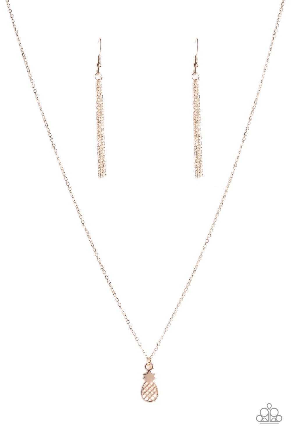 A PINEAPPLE a Day Rose Gold Paparazzi Necklace