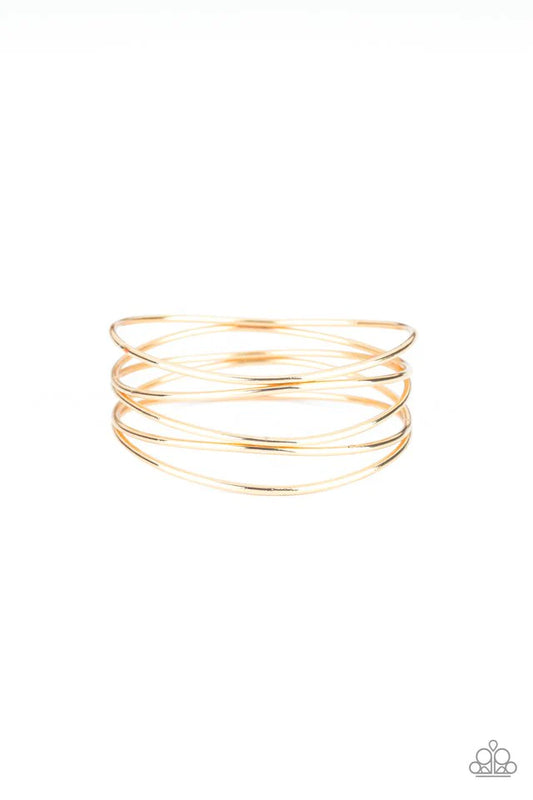 Showstopping Sheen Gold Paparazzi Bracelet