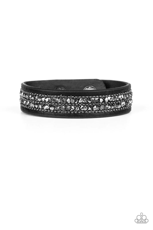 Crunch Time Black Paparazzi Urban Bracelet