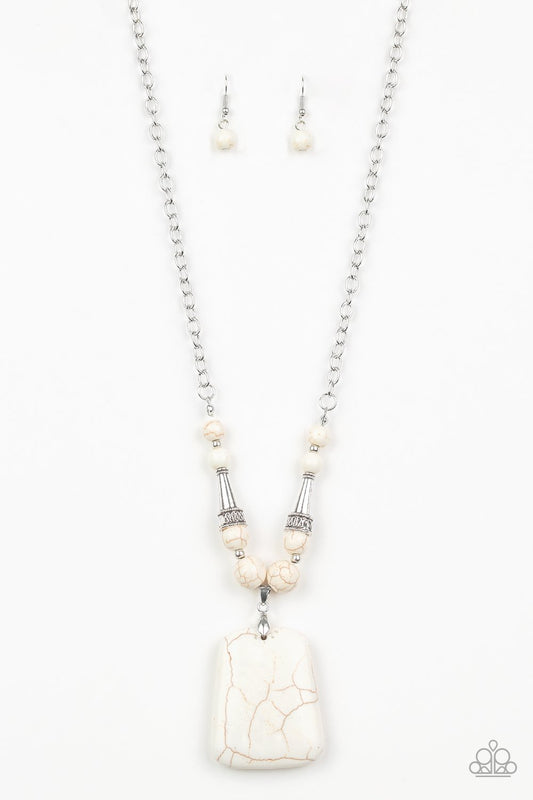Sandstone Oasis White Paparazzi Necklace