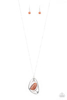 Asymmetrical Bliss - Orange Paparazzi Necklace